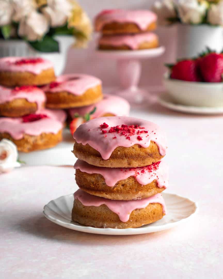 Baked Strawberry Rose Donuts In Bloom Bakery