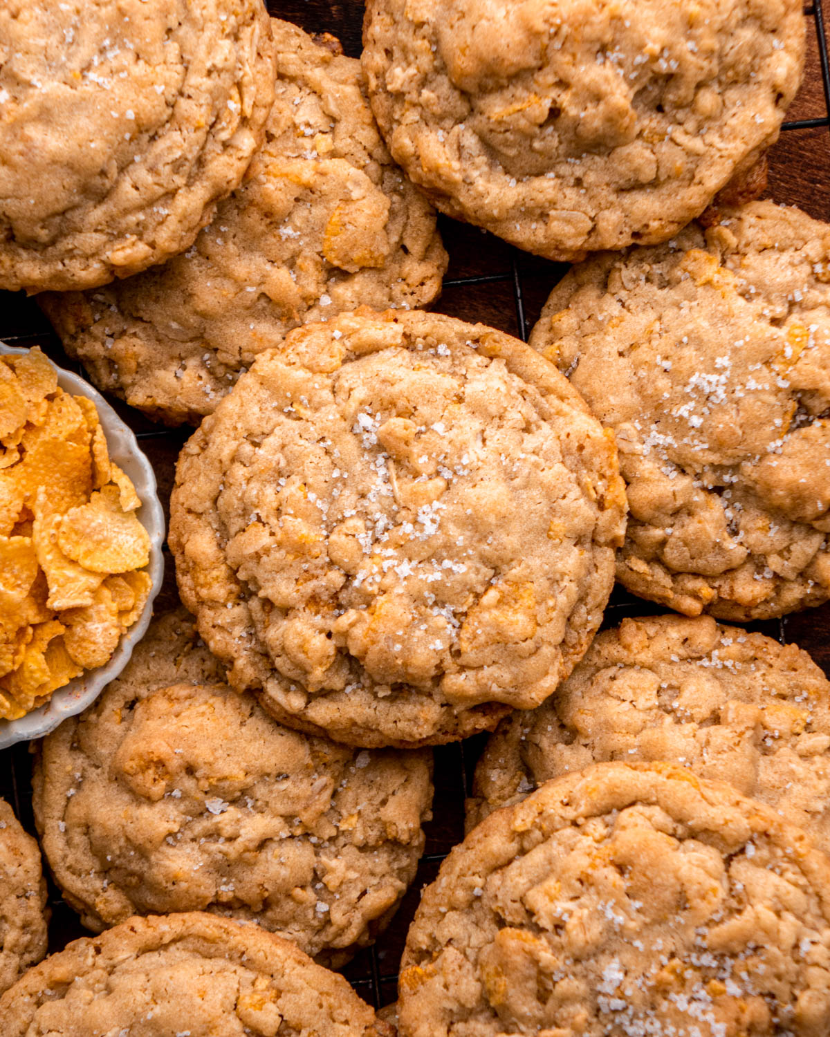 cornflake cookies grouped together