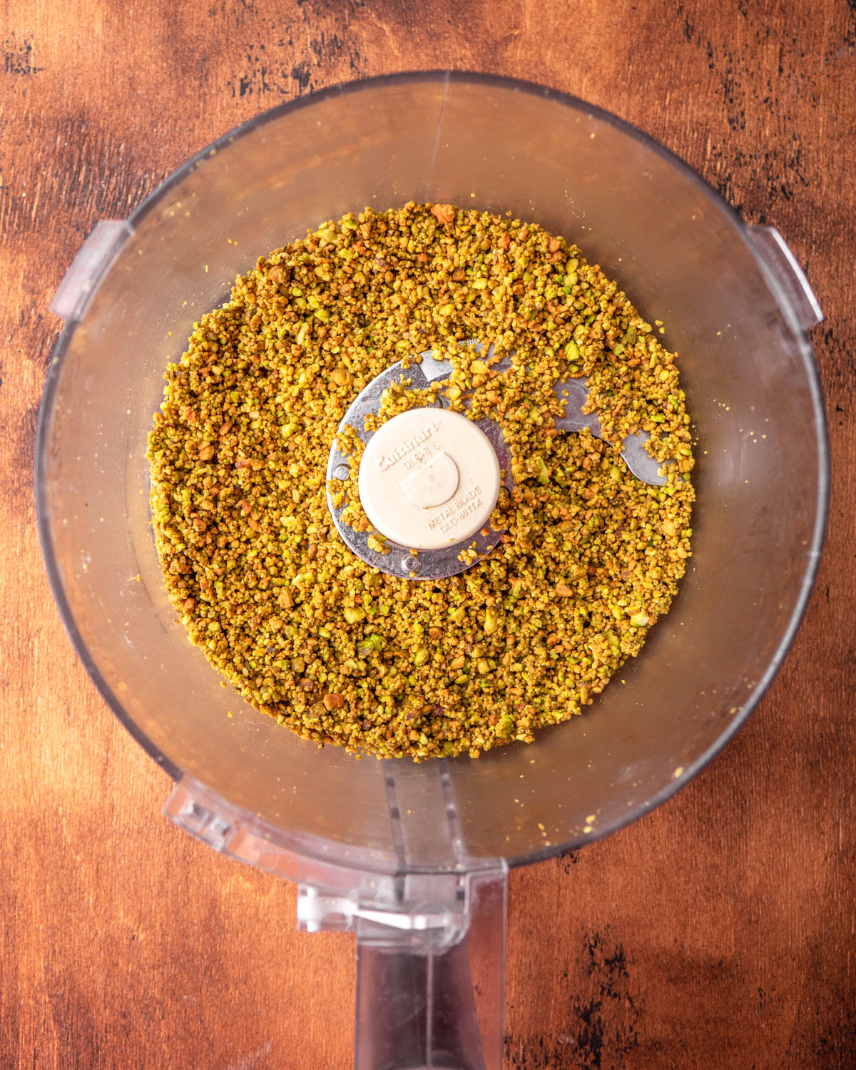 pistachios finely ground in a food processor