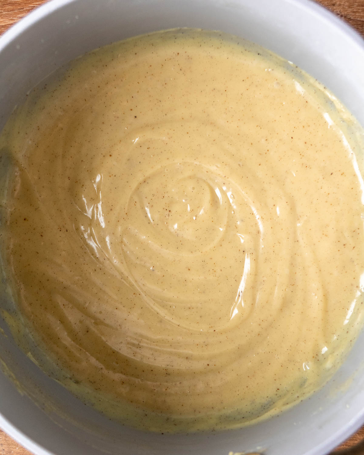 pastry cream in a pot after thickening