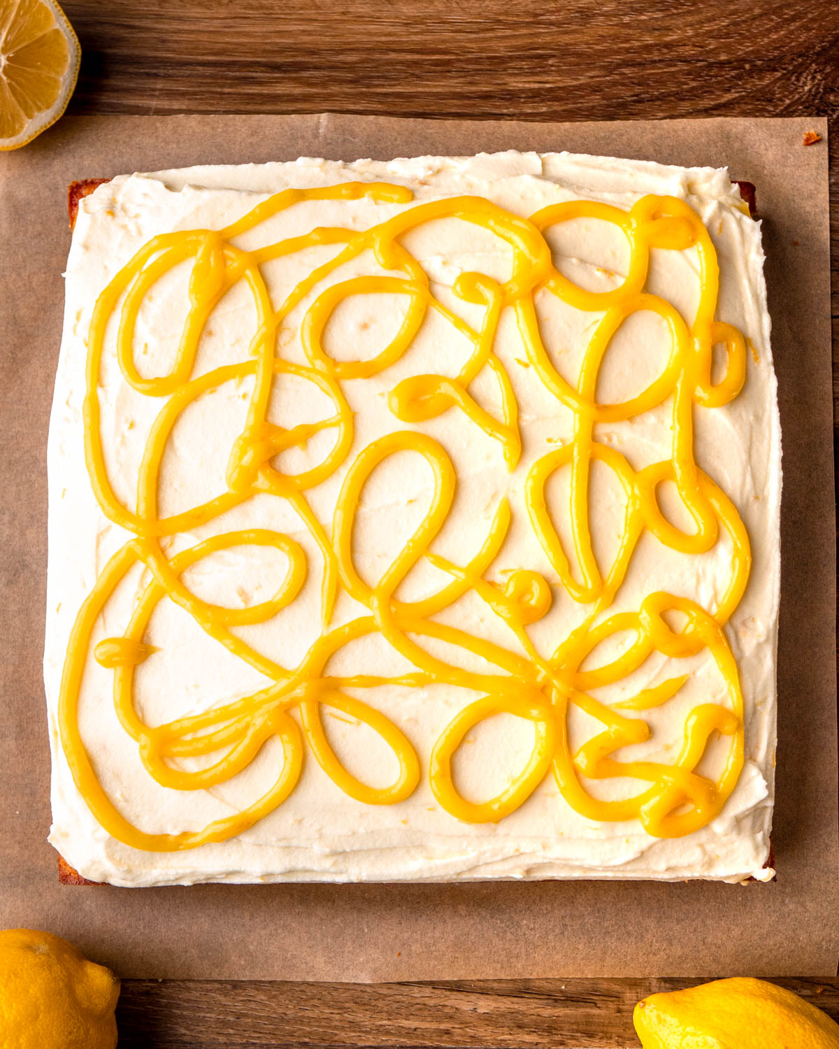 cake drizzled with lemon curd