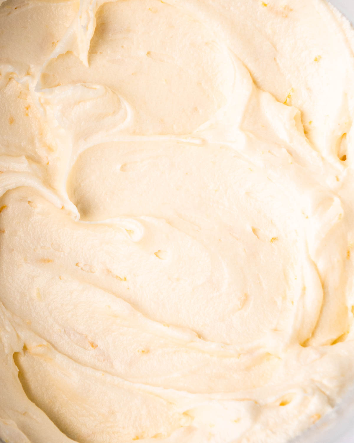 close up of lemon cream cheese frosting 